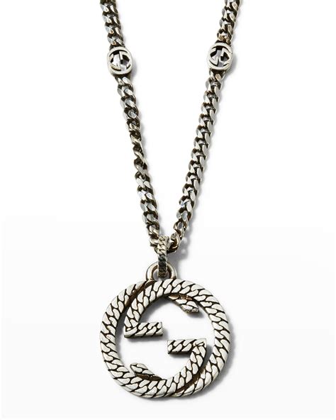 mens gucci necklaces on sale|Gucci silver and onyx necklace.